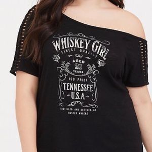 Plus size off shoulder tee